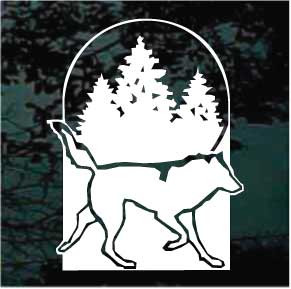 Wolf Forest Scene car window decals stickers